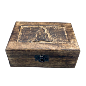 Średnie Drewniane Pudełko 15x10x6 cm - Budda