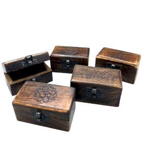 10x Małe Drewniane Pudełko 9x5x4 cm - Mix Wzorów