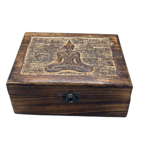 Duże Drewniane Pudełko 20x15x7.5 cm - Budda