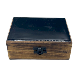 Średnie Drewniane Pudełko z Ceramiczną Powłoką - Czerń