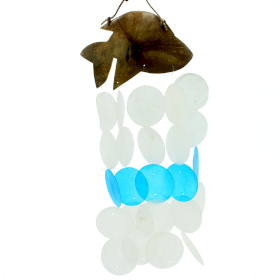 Dzwonek Wietrzny z Kokosem Delfinem - Białe i Niebieskie Kółka