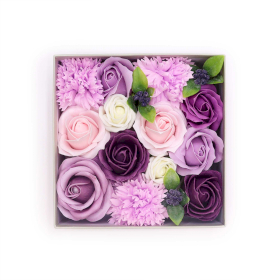 Kwadratowy Mydlany Flower Box - Lawenda