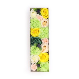 Długi Mydlany Flower Box - Żółcie i Zielenie
