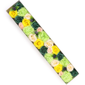 Bardzo Długi Mydlany Flower Box - Żółcie i Zielenie