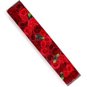 Bardzo Długi Mydlany Flower Box - Czerwień