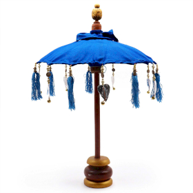 Balijski Parasol Dekoracyjny - Ciemnoniebieski - 40 cm