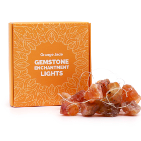Girlanda Świetlna z Kamieniami - Pomarańczowy Jadeit