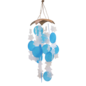 Dzwonek Wietrzny z Kokosem - Różne Kształty Białe i Niebieskie