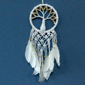 3x Dreamcatcher Drzewo Życia  - Naturalny 16cm