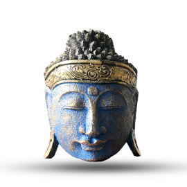 Dekoracja Ścienna Głowa Buddy 25 cm - Niebieska