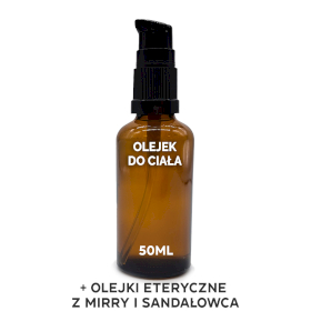 10x Organiczny Olejek Do Ciała 50 ml - Drzewo Sandałowe i Mirra - BEZ ETYKIETY