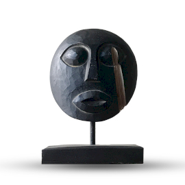 Timorska Plemienna Maska Dekoracyjna 27x20 cm - Czarna