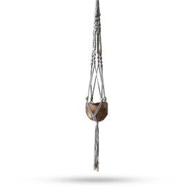 Kwietnik Makrama z Koralikami - Beżowy - 1 metr