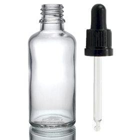 168x 100 ml Butelka z Przezroczystego Szkła z Czarną Zakrętką z Pipetą