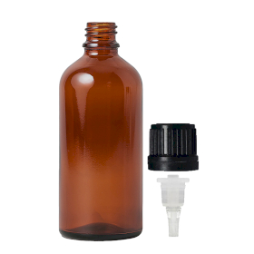 70x 100 ml Butelka Brązowa z Zakrętką z Zakraplaczem