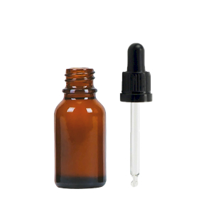 156x 15 ml Butelka Brązowa z Czarną Pipetą