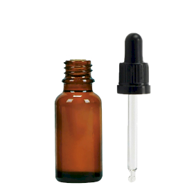 156x 20 ml Butelka Brązowa z Czarną Pipetą