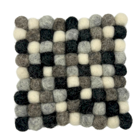 Zestaw 4 Kwadratowych Filcowych Podkładek 10 cm - Odcienie Szarości