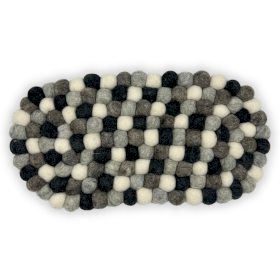 Owalna Filcowa Podkładka 38x18 cm - Odcienie Szarości