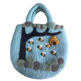 Filcowa Torebka - Drzewo i Ul - 35x27 cm