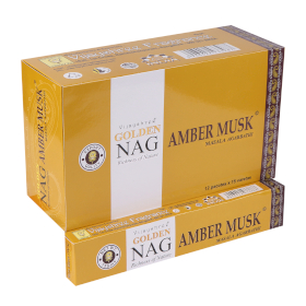12x Kadzidełka Golden Nag 15 g - Piżmo Bursztynowe