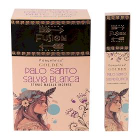 12x Kadzidełka Golden Fusion 15 g - Palo Santo i Biała Szałwia