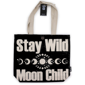 Kultowa Torba Tote Klasyczna - Stay Wild, Mood Child - Czarna