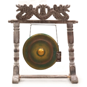 Średni Gong na Stojaku - 35 cm - Zielonkawy