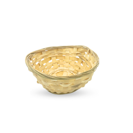 10x Okrągły Koszyk Bambusowy - 17x6 cm