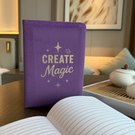 Fioletowy Aksamitny Notes - Create Magic - 80 stron