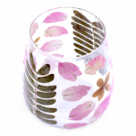 4x Szklany Kwiatowy Świecznik - Wazonik - Wiosna