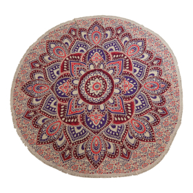 Duża Okrągła Tkanina na Ścianę Mandala 180 cm - Róż i Fiolet