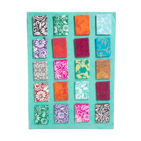 Duży Notatnik Lokta Mini Kafelki (21x15cm) - 45 kartek - Turkusowy