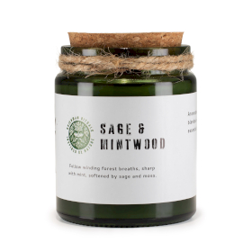 Świeca Sojowa z Drewnianym Knotem - Szałwia i Mięta