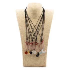 8x Wisiorek z Kamienia na Sznurku - Kolekcja Niebiańska (mix wzorów)