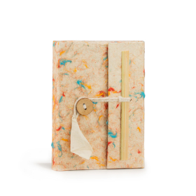 Mały Notatnik Lokta Wielokolorowa Bawełna (12x8cm) - 40 kartek