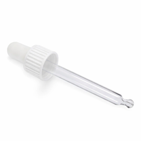 50x Biała Zakrętka z Pipetą do Butelki 100 ml 18 mm