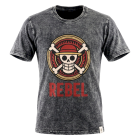 Ciemnoszary T-Shirt z Efektem Sprania - Rebel - L