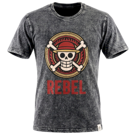 Ciemnoszary T-Shirt z Efektem Sprania - Rebel - XL