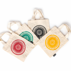 48x Kultowa Mini Torba Tote - Miejska Mandala (mix 4 kolorów) - Naturalna