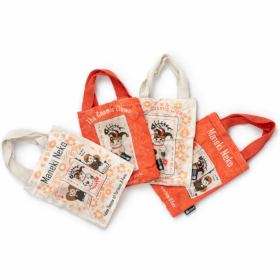 48x Kultowa Mini Torba Tote - Maneki Neko (mix 4 wzorów) - Naturalna