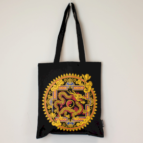 10x Kultowa Torba Tote Klasyczna - Smok Yin & Yang - Czarna
