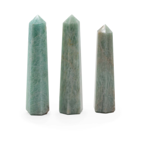 3x Obelisk Sześciościenny z Amazonitu (ok. 11 cm)