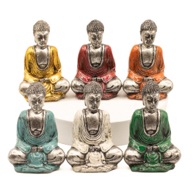6x Mini Statuetka Buddy - Srebrny (mix)