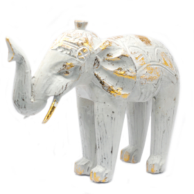Rzeźba Słonia - Biel i Złoto