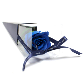 6x Pojedyncza Mydlana Róża - Niebieska