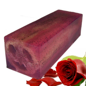 Mydło w Bloku Loofah 1,5 kg - Różane Oczyszczenie