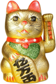 Bardzo Duży Złoty Kot Chiński Przynoszący Szczęście