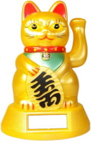 Złoty Kot Chiński Przynoszący Szczęście (bateria słoneczna)