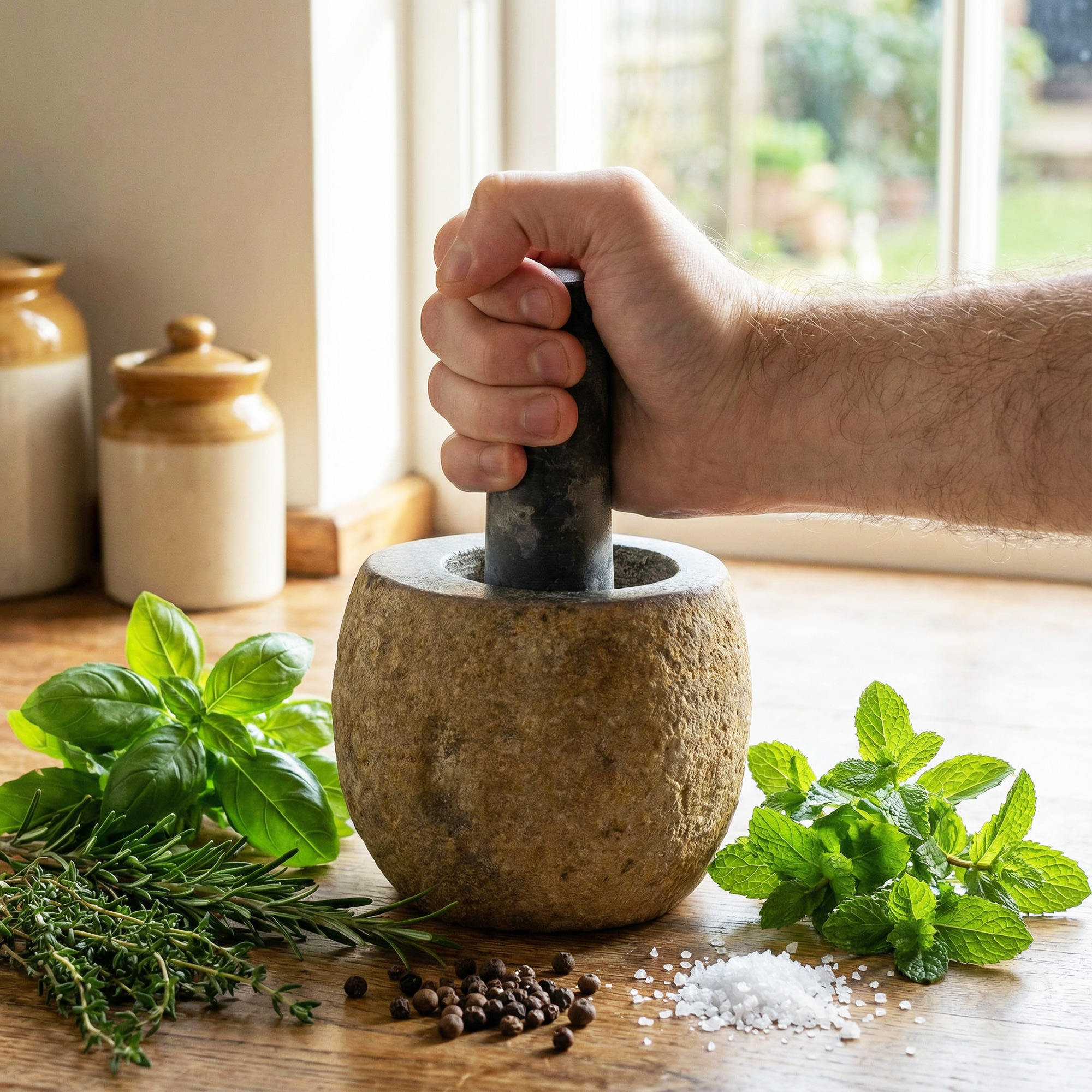 Moździerze Kuchenne z Kamieni Rzecznych